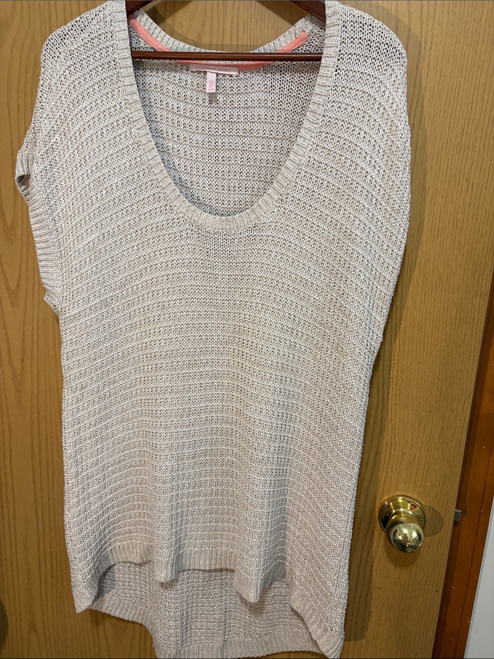 Victoria's Secret Beige Open-Knit Scoop Neck Sweater